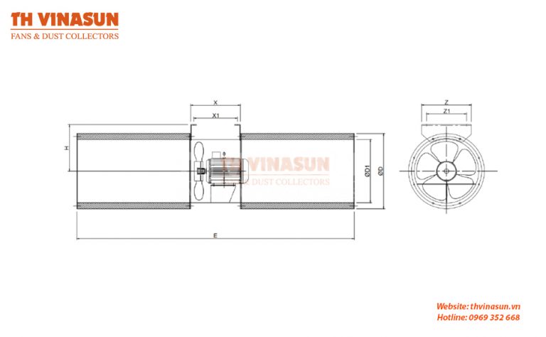 Quạt jetfan 2 tốc độ: Thông gió, hút khói tầng hầm - TH Vinasun