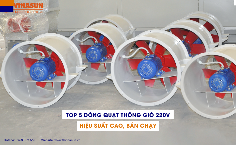 TOP 5 dòng quạt thông gió 220V hiệu suất cao, bán chạy