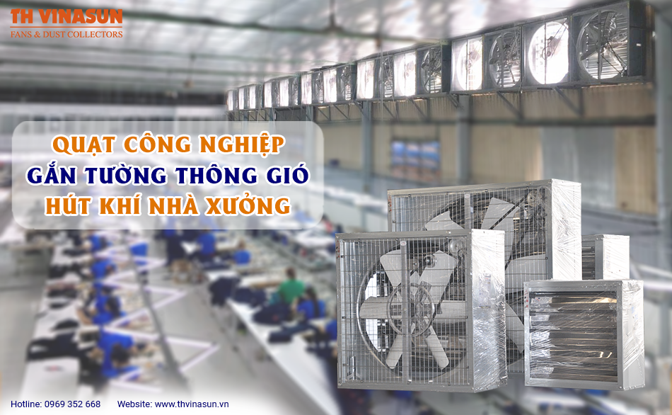 Quạt công nghiệp gắn tường thông gió hút khí nhà xưởng