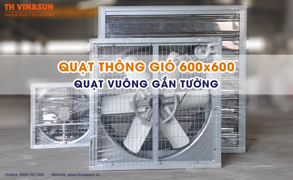 Quạt thông gió 600×600 – Quạt vuông gắn tường