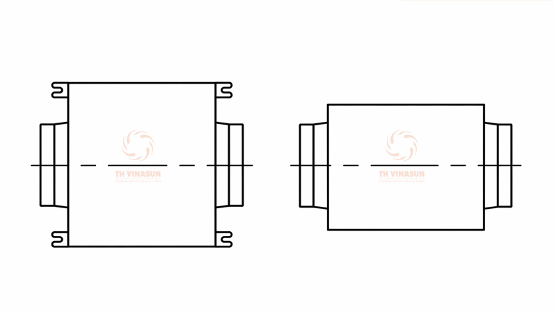 Bản vẽ kỹ thuật quạt thông gió nối ống VNS-No
