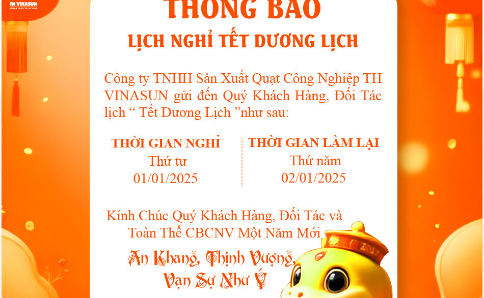 TH Vinasun thông báo lịch nghỉ tết dương