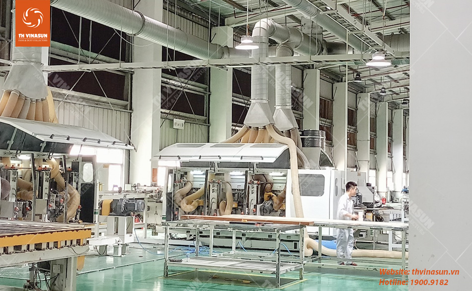 th-vinasun Giải pháp lọc bụi hiện đại cho nhà máy ván sàn nhựa PVC