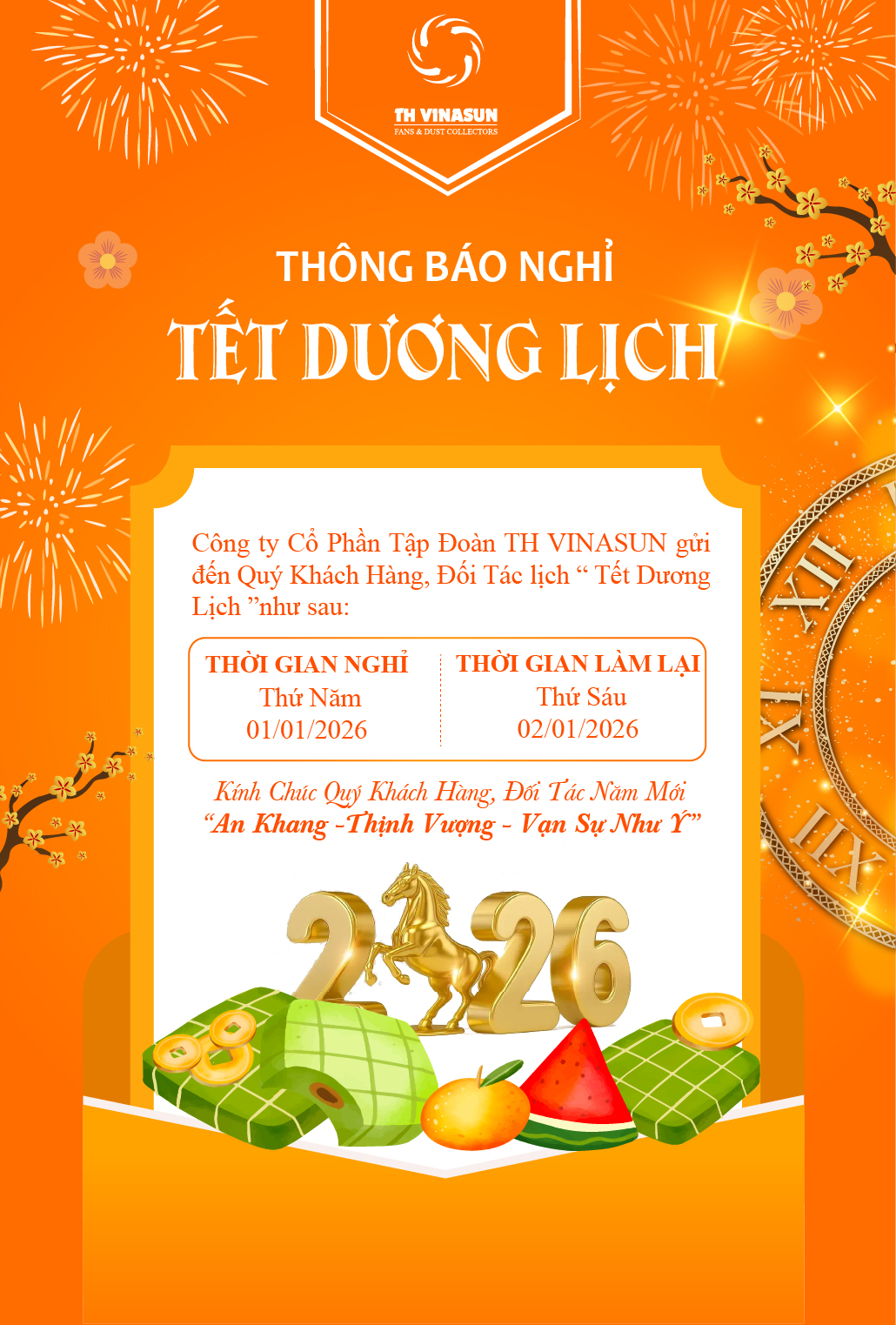 Thông báo Nghỉ tết Dương 2026